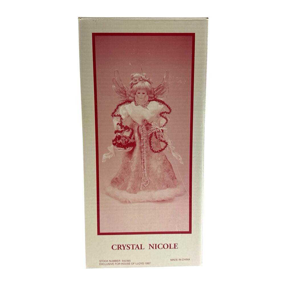 Vintage 1997 House of Lloyd Crystal Nicole 17” Angel Christmas Tree Topper Box - Picture 10 of 10